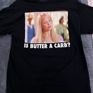 Black Graphic T-Shirt with Movie Quote